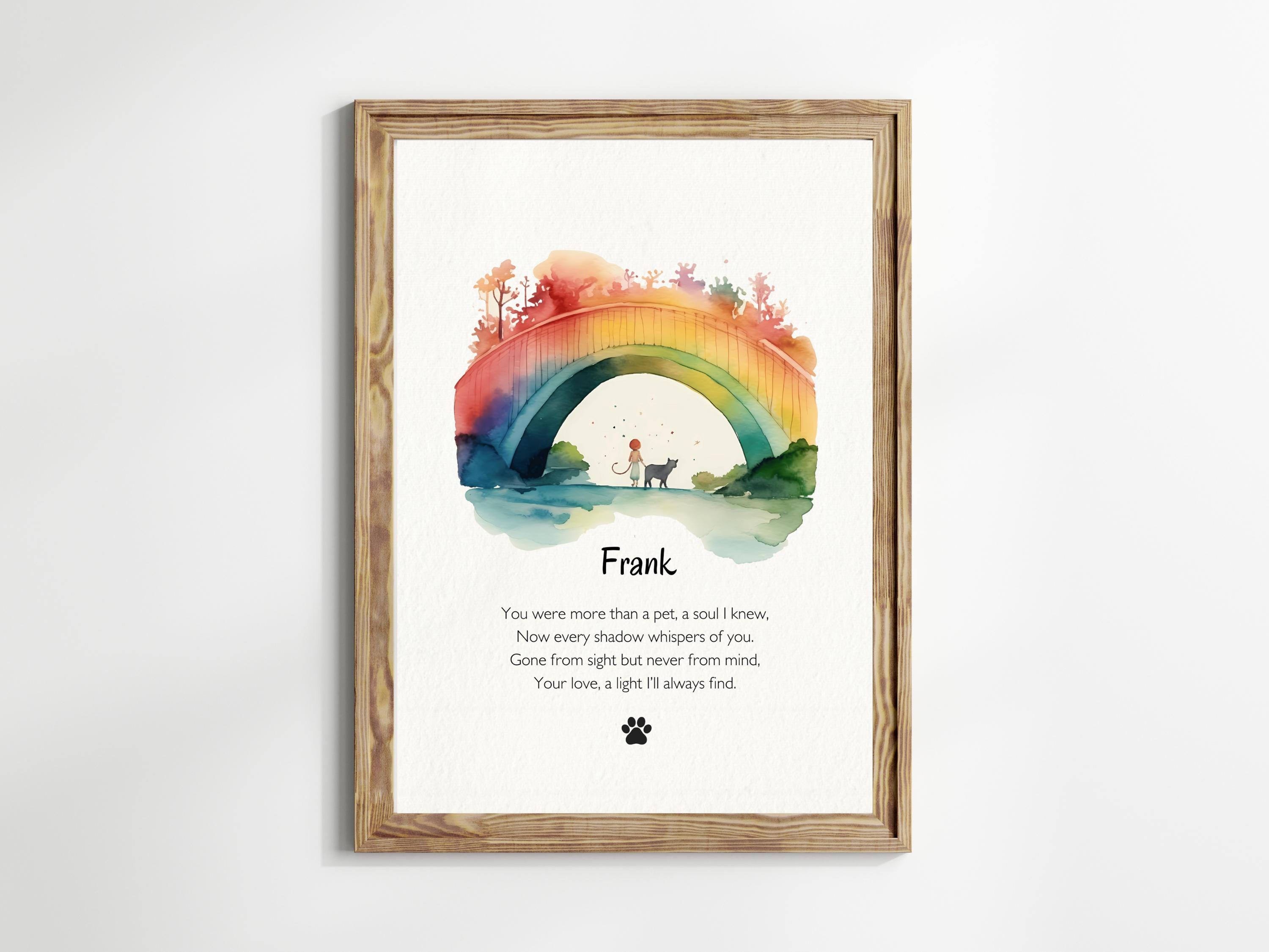 Personalized Pet Memorial Print: Rainbow Bridge Loss of Dog/cat ...