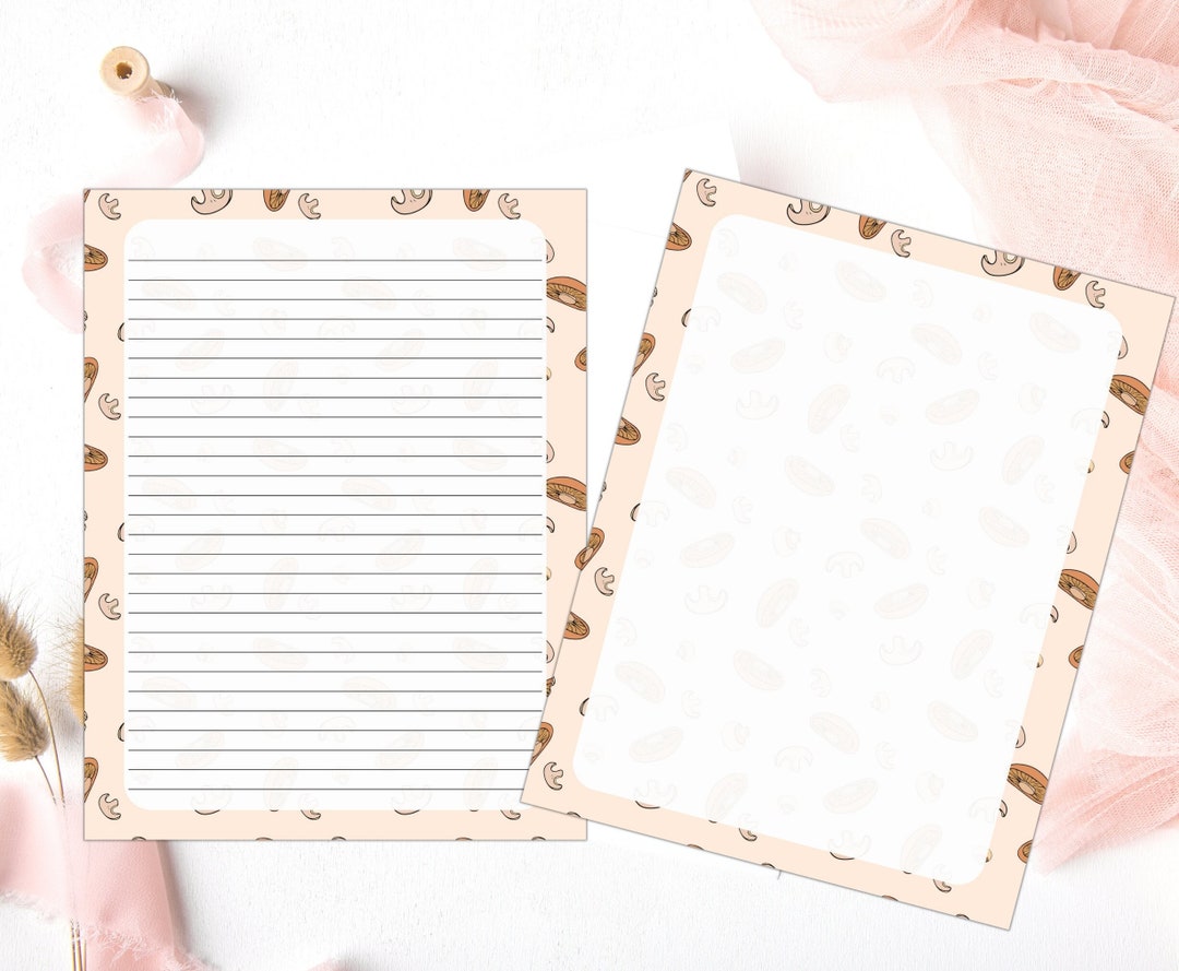 Printable Mushroom Stationary Paper, Instant Download, Fungi Digital Paper - Etsy