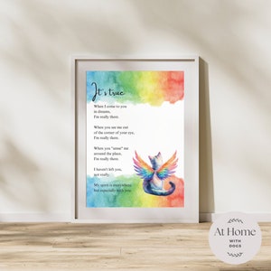 Pet Memorial Gift, Rainbow Bridge, Cat Loss Gift, Pet Loss Print, Printable Pet Sympathy, Loss of Cat, Loss of Pet, Instant Digital Download