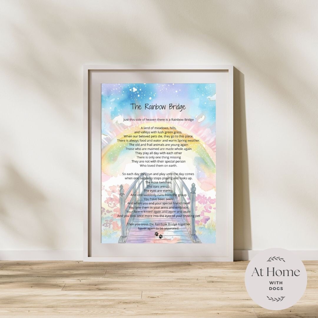 Rainbow Bridge Poem Printable, Pet Sympathy, Pet Memorial Gift, Dog ...