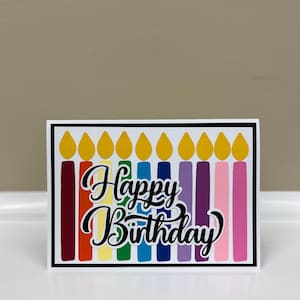 Cartão de feliz aniversário com vela