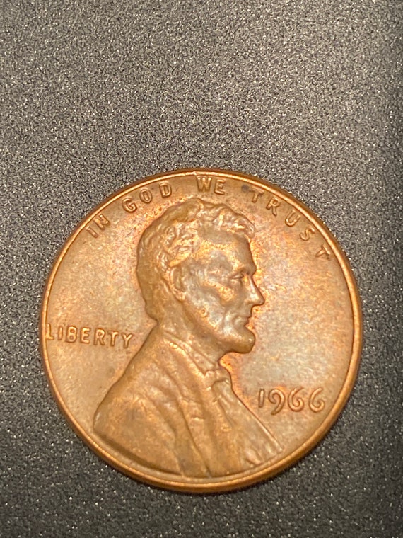Vintage Rare 1966 Error Penny No Mint Mark Rarity Etsy