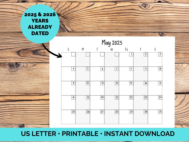2025/2026 Editable 12 Month Calendars, Canva Template Frame, Editable Calendar Bundle, Printable