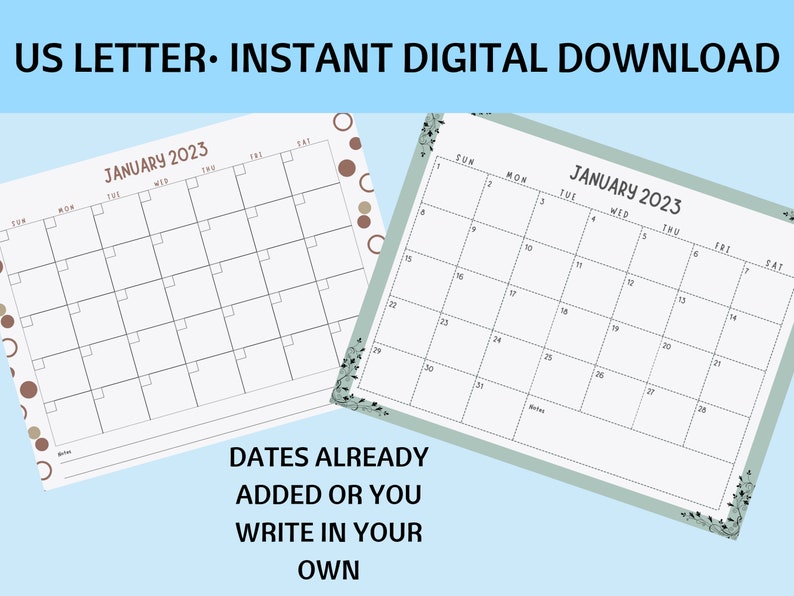 10 January Calendars Printable image 2