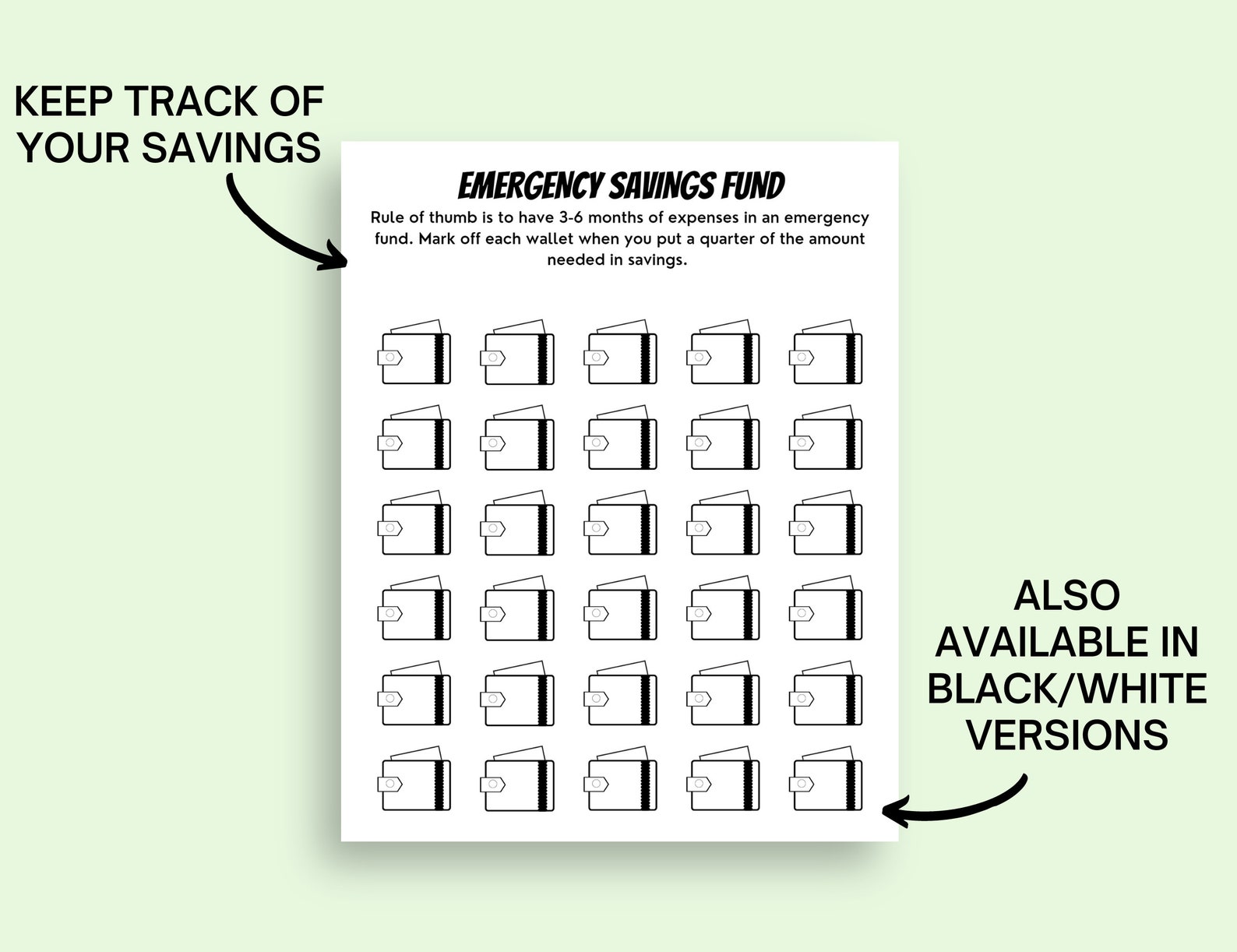 Savings' Goal Printable, Savings Goal Tracker, Savings Goal Pdf, Savings Challenge Printable ...