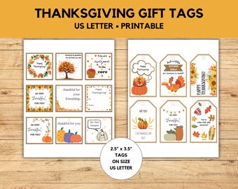 Afdrukbaar Thanksgiving-cadeaukaartjes, Caramel Apple, Thankful (pdf)