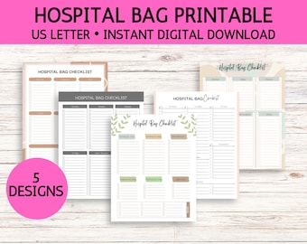 Hospital Bag Checklist Printable, Labor & Delivery (PDF)