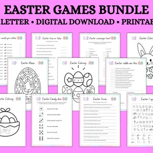 Easter Games Bundle Printable, Easter Games Printable, Easter Family ...
