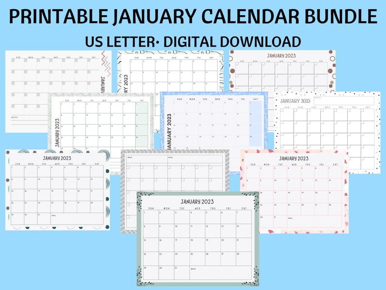 10 January Calendars Printable image 1