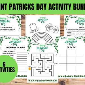 Saint Patrick&#39;s Day Activity Printable, Saint Patrick&#39;s Day Game Bundle, St. Patty&#39;s Day Printable