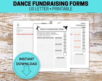 Dance Fundraising Form Printable, Fuel My Season (US Letter) (Digital Download)