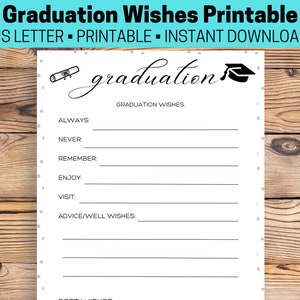 Graduation Wishes Game, 2023 Graduation Games, Graduation Party Games, Grad Party Games, Class of 2023 Games, Graduation Games Printable