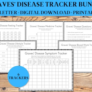 Graves&#39; Disease Trackers Bundle Printable, Disease Template, Autoimmune Disease Printable, Thyroid Symptom Tracker, Thyroid Disease Tracker