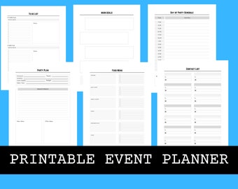 Minimalistischer Event-Planer zum Ausdrucken, A4/A5/Letter (PDF)