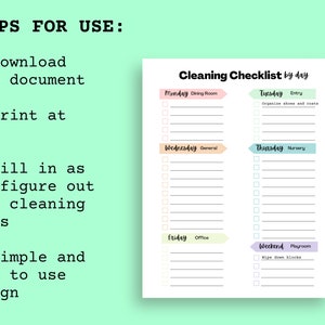 Spring Cleaning Checklist Printable, Weekly Cleaning Planner (US Letter ...