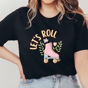 Let&#39;s Roll Shirt, Rollerblade Shirt, Roller Blade T-Shirt, Summer Shirt, Roller Skate T Shirt, Skating Shirt, 90s Party Shirt, 90s Kid Shirt