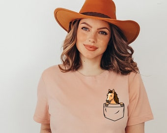 Horse Pocket Shirt, Horse Lover Shirt,  Horse T-Shirt, Gift For Horse Lover, Animal Lover Shirt, Horse Tee, Horse Gift,