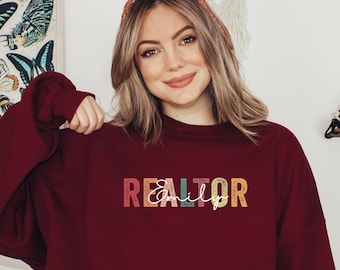 Custom Realtor Sweatshirt, Personalized Realtor Hoodie, Realtor Gift, Your Name Here Realtor Sweatshirt, Realtor Christmas  Gift