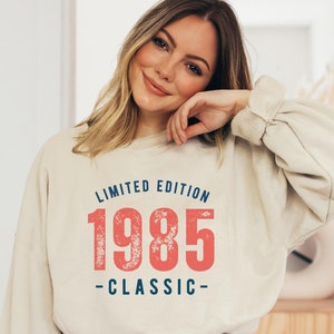 Vintage 1985 Birthday Sweatshirt, Unisex 40th Birthday Hoodie, 40th Birthday Girl Gift, Limited Edition  Sweater, Birthday Party Sweatshirt