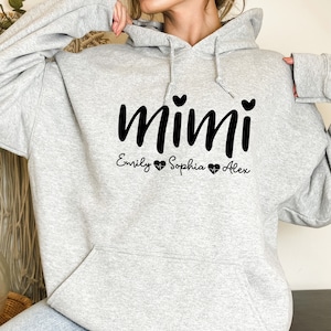 Personalized Mimi Sweatshirt, Mimi  Hoodie, Custom Gift For Grandma,  Mimi Crewneck Sweater, Pregnancy Announcement Sweatshirt,