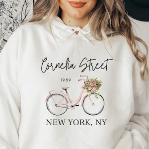 Cornelia Street Sweatshirt, Cornelia Street Shirt, Bike Floral Sweater, New York Vintage Shirt, New York Sweater, NYC Crewneck,  NY Gift