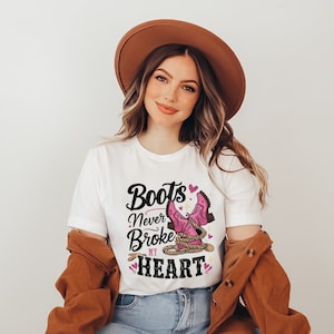 Chemise Les bottes n&#39;ont jamais brisé mon coeur, chemise cow-girl drôle, chemise western, chemise fille de la campagne, chemise sud, chemise rodéo, chemise Texas