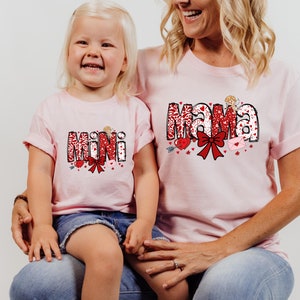 Valentine Mama and Mini  Shirt, Heart Mama Mini Matching Shirt, Choquette Matching Mother and Daughter Shirts, Mommy and Me Outfits