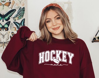 Hockey Mama Sweatshirt, Hockey Hoodie, Hockey Lover Hoodie, Hockey Player Hoodie, Hockey Player Gift, Mama Sweatshirt