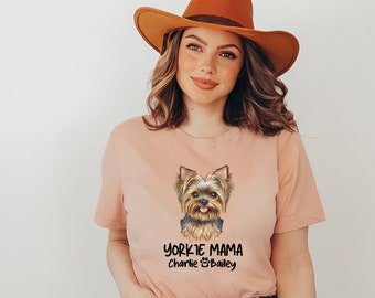 Custom Yorkie Mama Shirt, Yorkie Dog Shirt, Personalized Dog Mama Shirt, Dog Mom Shirt, Yorkie Lover Shirt, Yorkie Mama Gift, Dog Lover Gift
