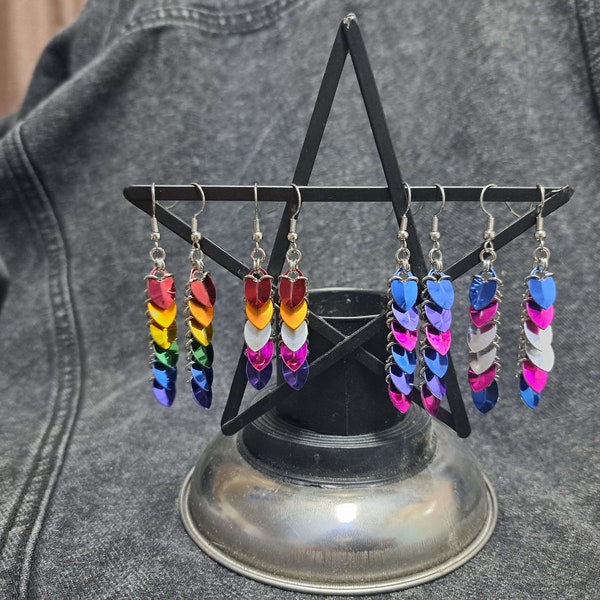 Mini Pride Dangledrop Scalemail Earrings