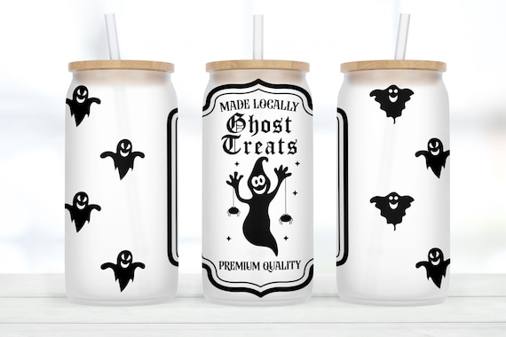 Ghost Coffee Can Glass Halloween Glass Can Iced Coffee 