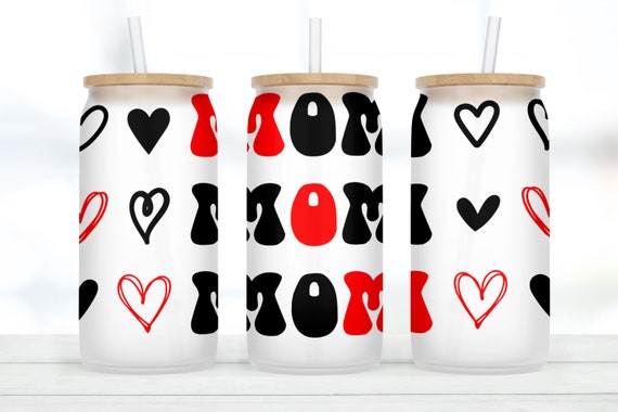 Positive Mom Affirmations iced coffee cup Glass 16oz