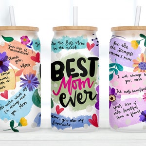 MOM Daily Affirmations, Mom Affirmations Tumbler, Mothers Day Gift, 16oz Tumbler Gift, Best Mom Ever Frosted Glass Tumbler