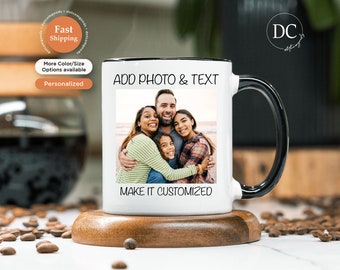 Personalized Photo Coffee Mug - Personalized Anniversary Photo Mug - Photo Mug Personalized - Mug With Photo/Text - Custom Photo Coffee Mug