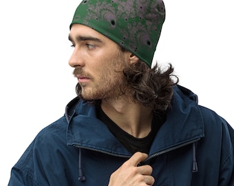 Green Fractal All-Over Print Beanie