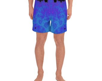 Blue Fractal Men's Athletic Long Shorts