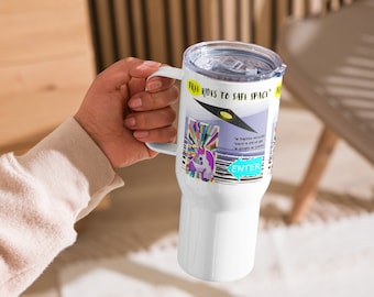 FREE Rides to Safe Space* Travel mug with a handle