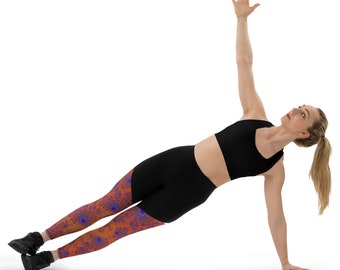 Orange Fractal Sports Leggings