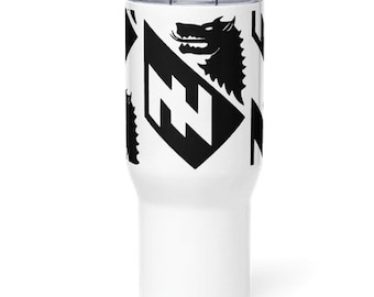 Black Dragon Travel mug with a handle