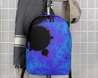 Blue Fractal Minimalist Backpack