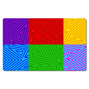 Colorful Abstract Geometric Squares Desk Mat, Excellent Aesthetic Desk Accessories