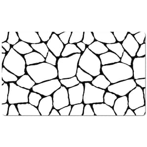 White Black Stone Tile Design Desk Mat, Awesome Aesthetic Desk Accessory For A Cute Workspace