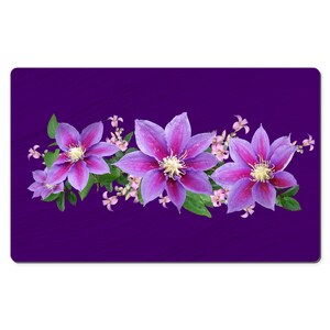 Floral Purple Desk Pad: Extra-Large Keyboard and Mouse Mat