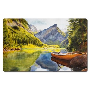 Bureaumat aquarel bergen meer kunstprint