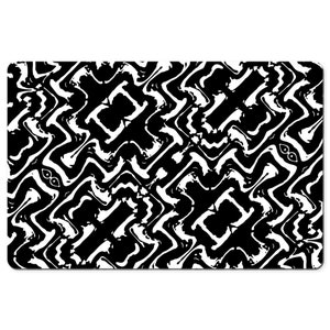 Black Retro Graphic Aesthetic Gaming Desk Mat, Black Mouse Pad Office Accessory Sizes 10x16 12x18 14x24 18x36
