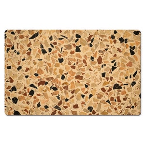 Brown Terrazzo Desk Mat, Full Desk Xxl Extended Gaming Mouse Pad