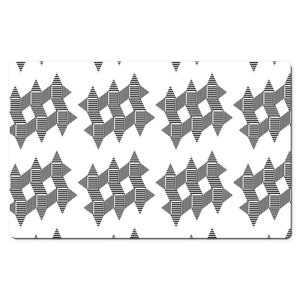 Zwart-witte bureaumat met tegelprint, geweldig esthetisch bureauaccessoire voor een leuke werkplek