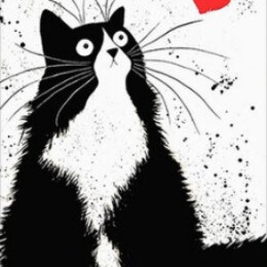 Black and White Cats Canvas Paintings Cartoon Animal Kitten Lover Posters and Prints Wall Art Picture Kids Room Living Decor