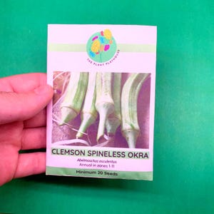 Clemson Spineless Okra Seeds (Minimum 20 Seeds) - Abelmoschus esculentus Heirloom Vegetable