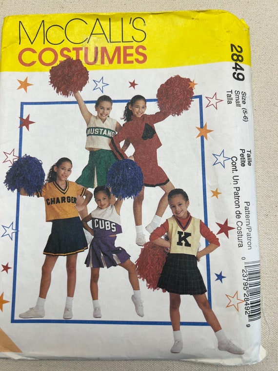 Mccalls 2849 Cheerleader Costume Pattern Size 56 Cut Complete Etsy
